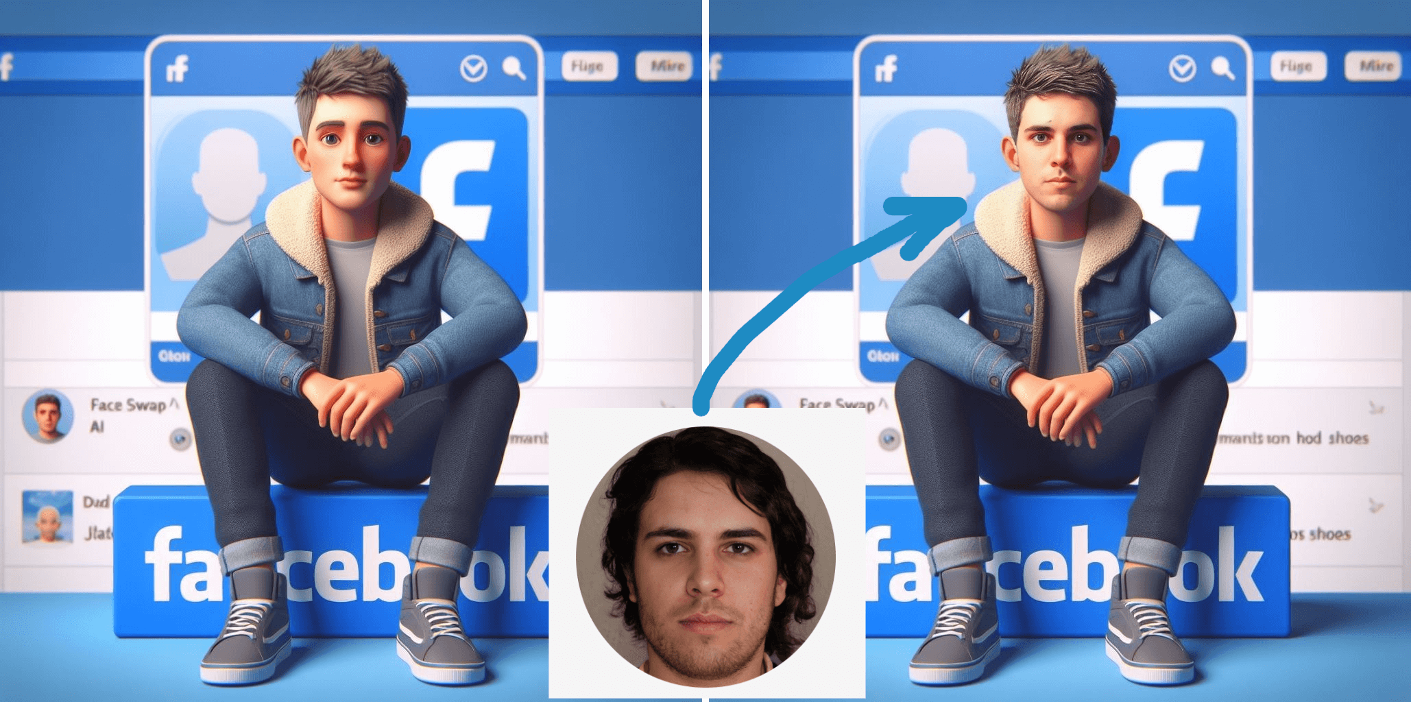 Social Media Image Face Swap Example